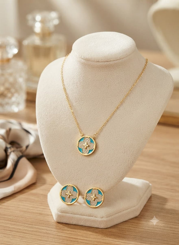 Turquoise Clover Jewelry Set – Jewelry Watches