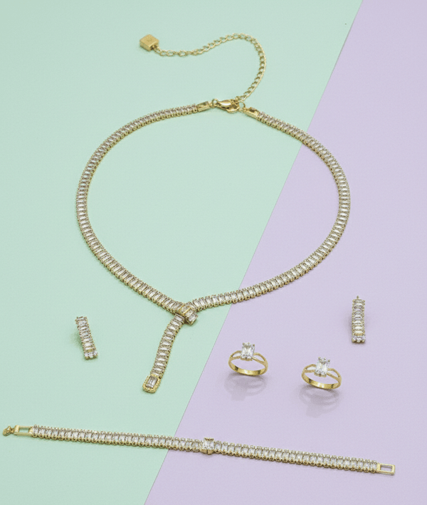 Baguette Lariat Jewelry Set – Jewelry Watches
