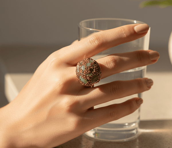 Tone Crystal Dome Statement Ring – Jewelry Watches