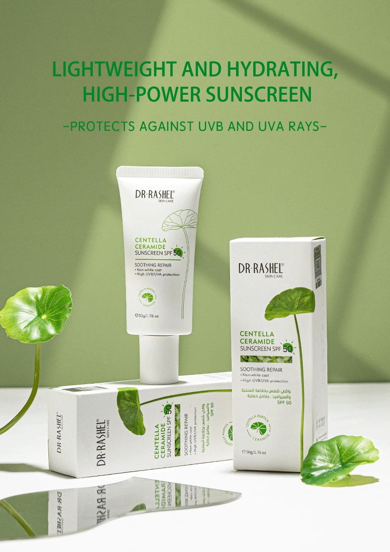 DR. RASHEL Centella Ceramide Sunscreen SPF50 – Skincare Face Care