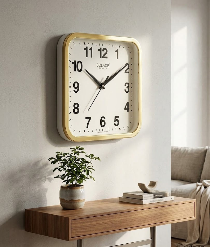 Solace Modern Cream Square Wall Clock – Clocks Wall Decor