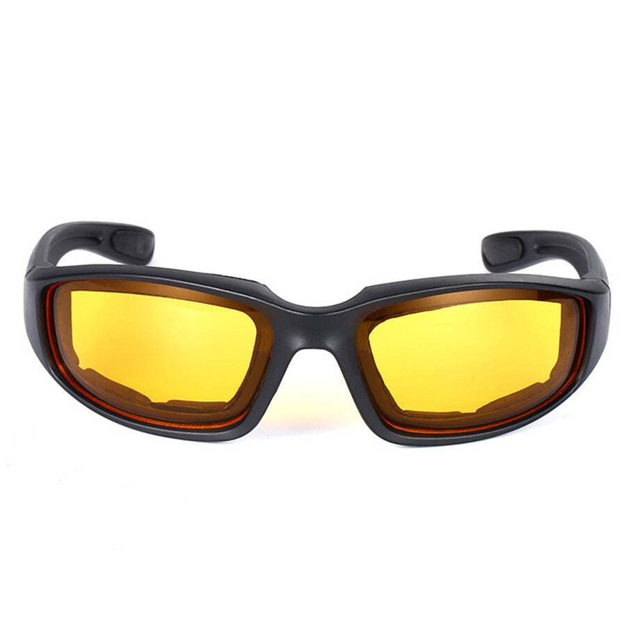 Cycling Sunglasses Chopper Outdoor Sports Glasses For Men Wrap Around UV400 Protection For Fishing Night Driving Glasses Wind Resistant Yellow Lens
