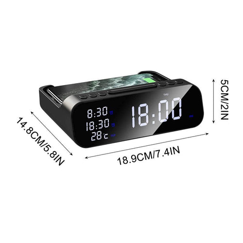 15W Three-in-one Wireless Charger Temperature Tester Alarm Clock