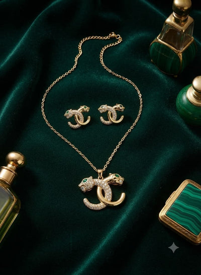 Panther Monogram Jewelry Set