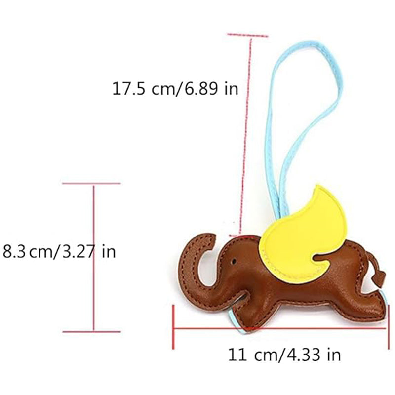 Cute Elephant Bag Pendant Keychain Chic PU Leather Keychains Phone Straps Chain Stylish Keyring,Leather Card Case And Leather Key Charm