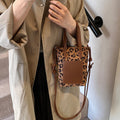 Women's Crossbody Bag Autumn And Winter Retro Leopard Print Shoulder Bag Anime New Versatile Suede Phone Bag
