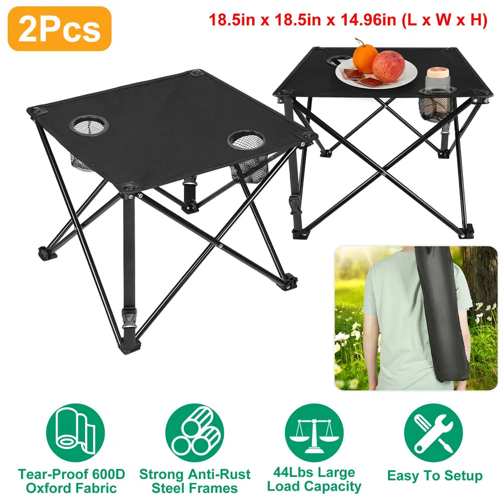 1pc 2pcs Options Foldable Camping Table Portable Picnic Table Lightweight Travel Desk With 2