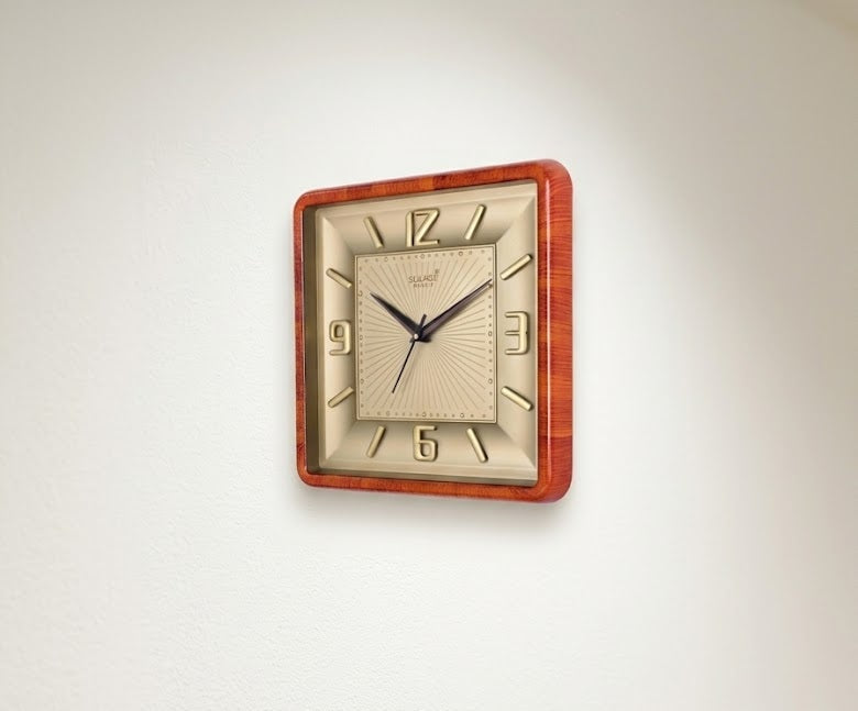 Solace Wooden Finish Designer Wall Clock – Clocks Wall Decor