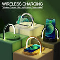 3 In 1 Foldable Wireless Charger Night Light Reading Lamp 15W