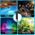 Sansi Solar Poolside Rgb Light With Remote Rechargeable IP68 Waterproof Pool Light For