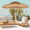 10 Ft Hula Thatched Tiki Patio Outdoor Umbrella With 8 Ribs UPF30 For Garden Backyard Deck