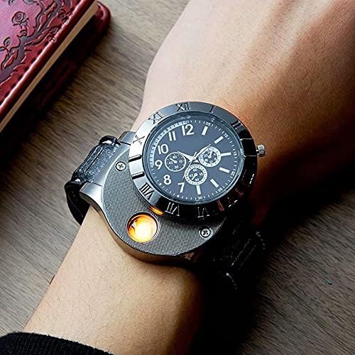 Military USB Lighter Watch for Men – Windproof, Rechargeable & Stylish Gift
