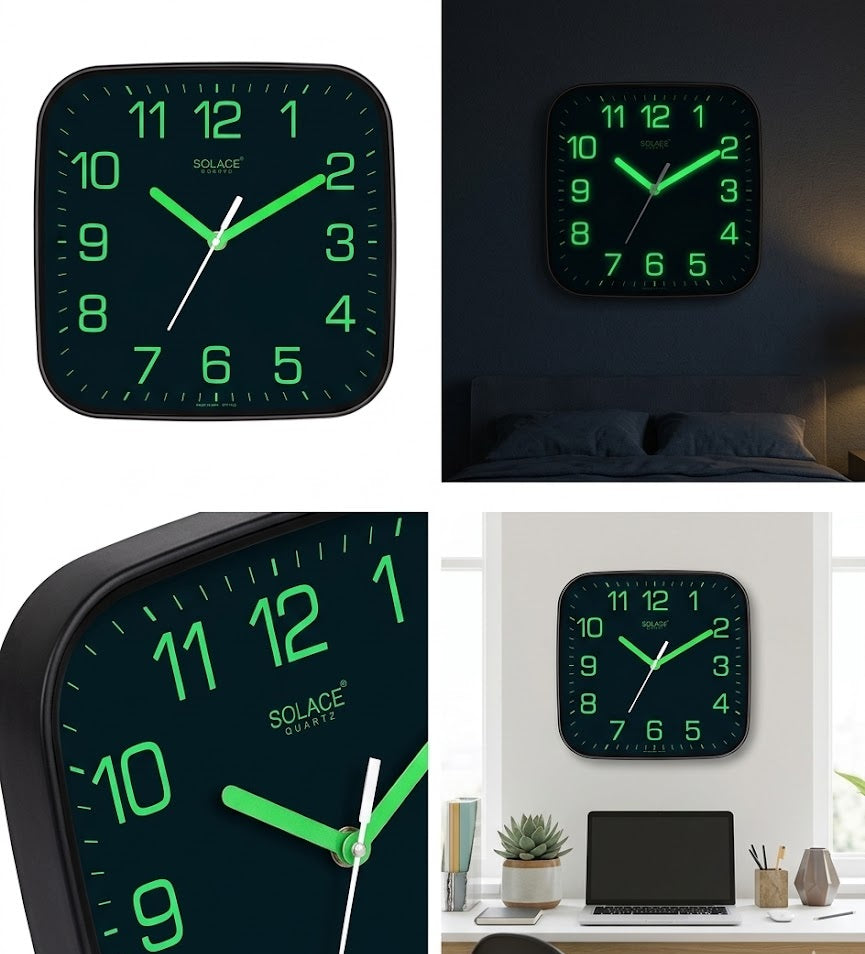 Solace Neon Glow Square Wall Clock – Clocks Wall Decor