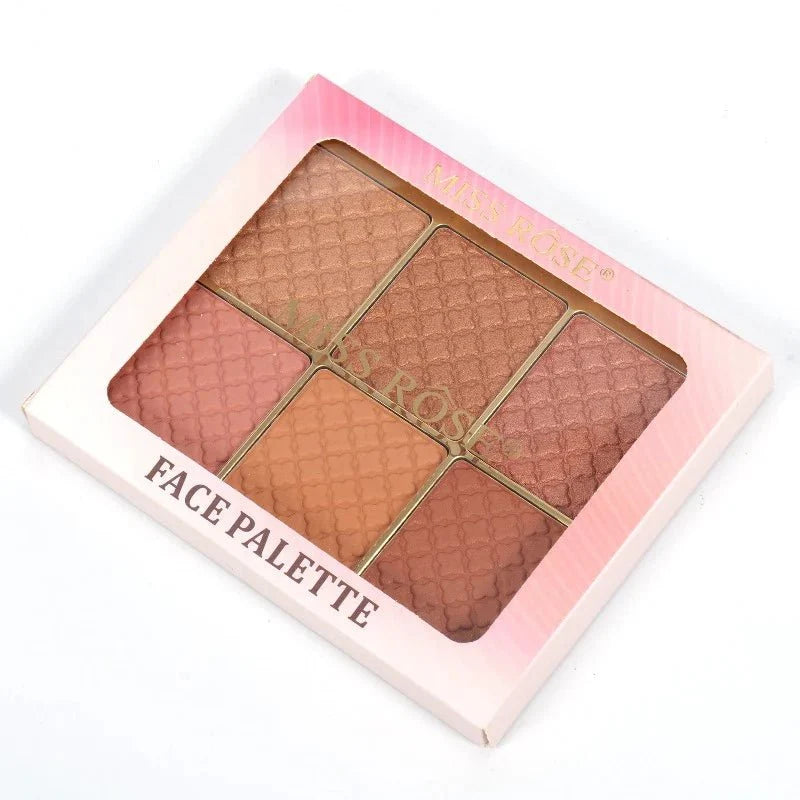 6 Color Square Face Palette – Makeup Cosmetics