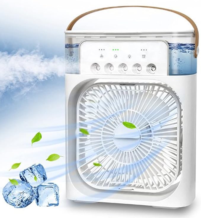 Cooling Fan with Ice – Portable Air Cooler & Humidifier | Easy-Clean, Removable Water Tank
