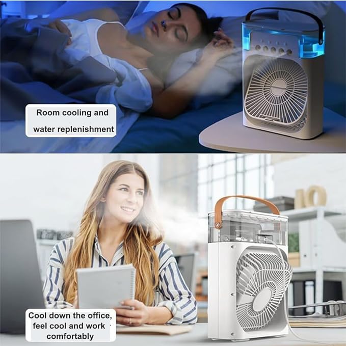 Cooling Fan with Ice – Portable Air Cooler & Humidifier | Easy-Clean, Removable Water Tank