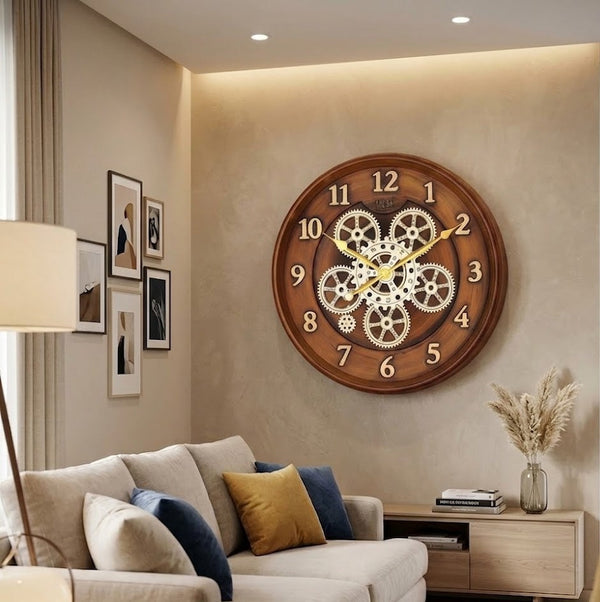 Vintage Gear Designer Clock – Clocks Wall Decor