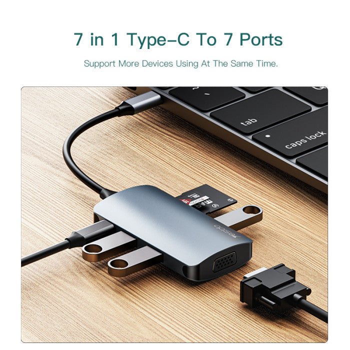 7 in 1 Type-C to USB External Hub – Charging Docks