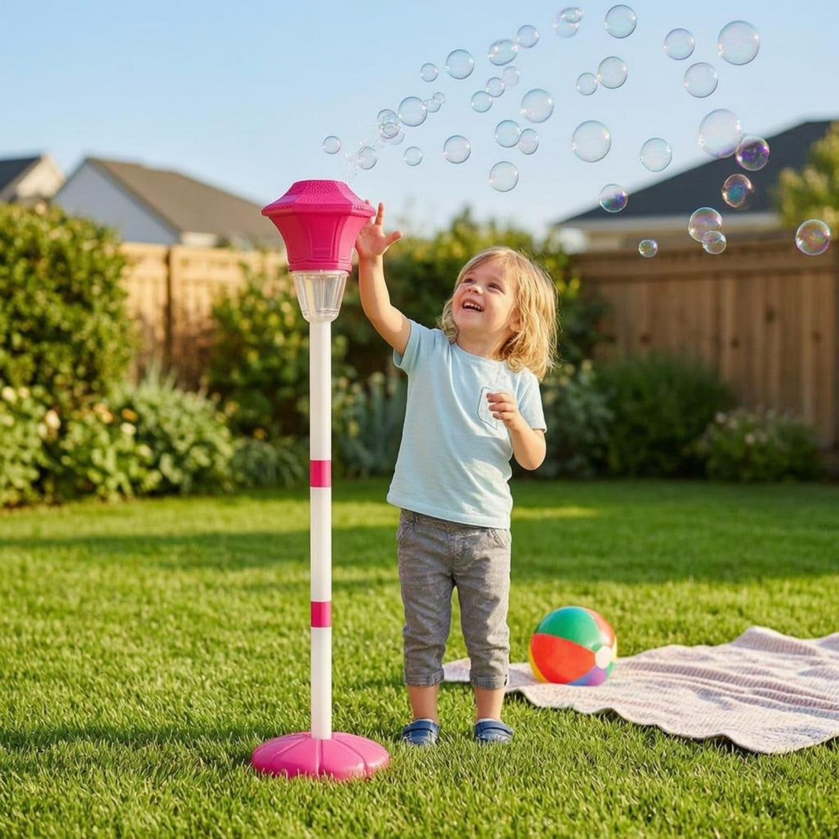 Musical Lamppost Bubble Machine – Outdoor Water Toys