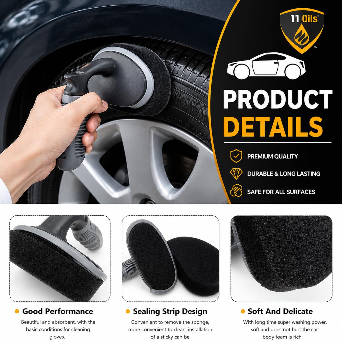 Tire Shine Applicator Brush – Car Cleaning Detailing