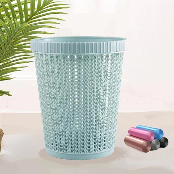 Woven Pattern Plastic Waste Bin – Home & Kitchen