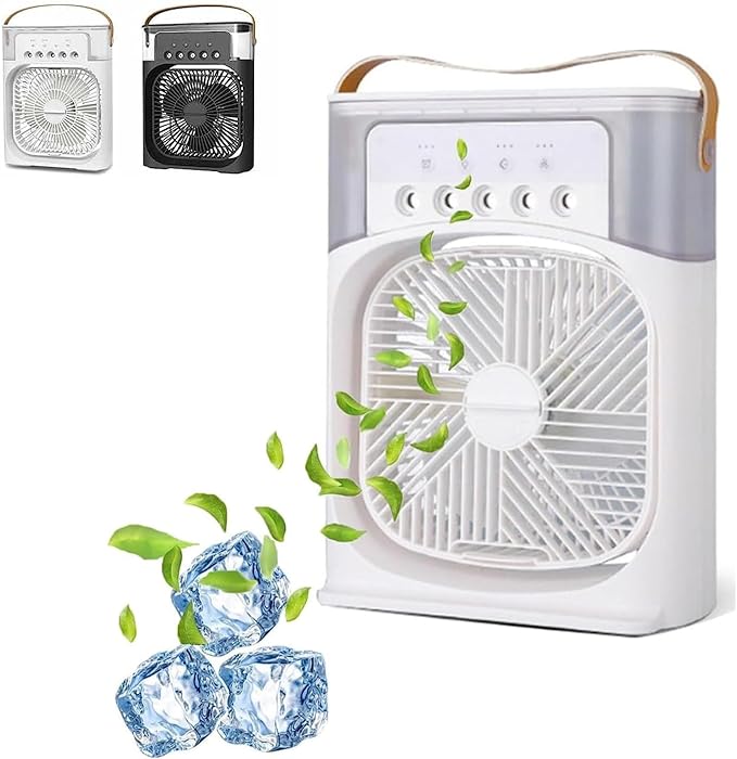 Cooling Fan with Ice – Portable Air Cooler & Humidifier | Easy-Clean, Removable Water Tank