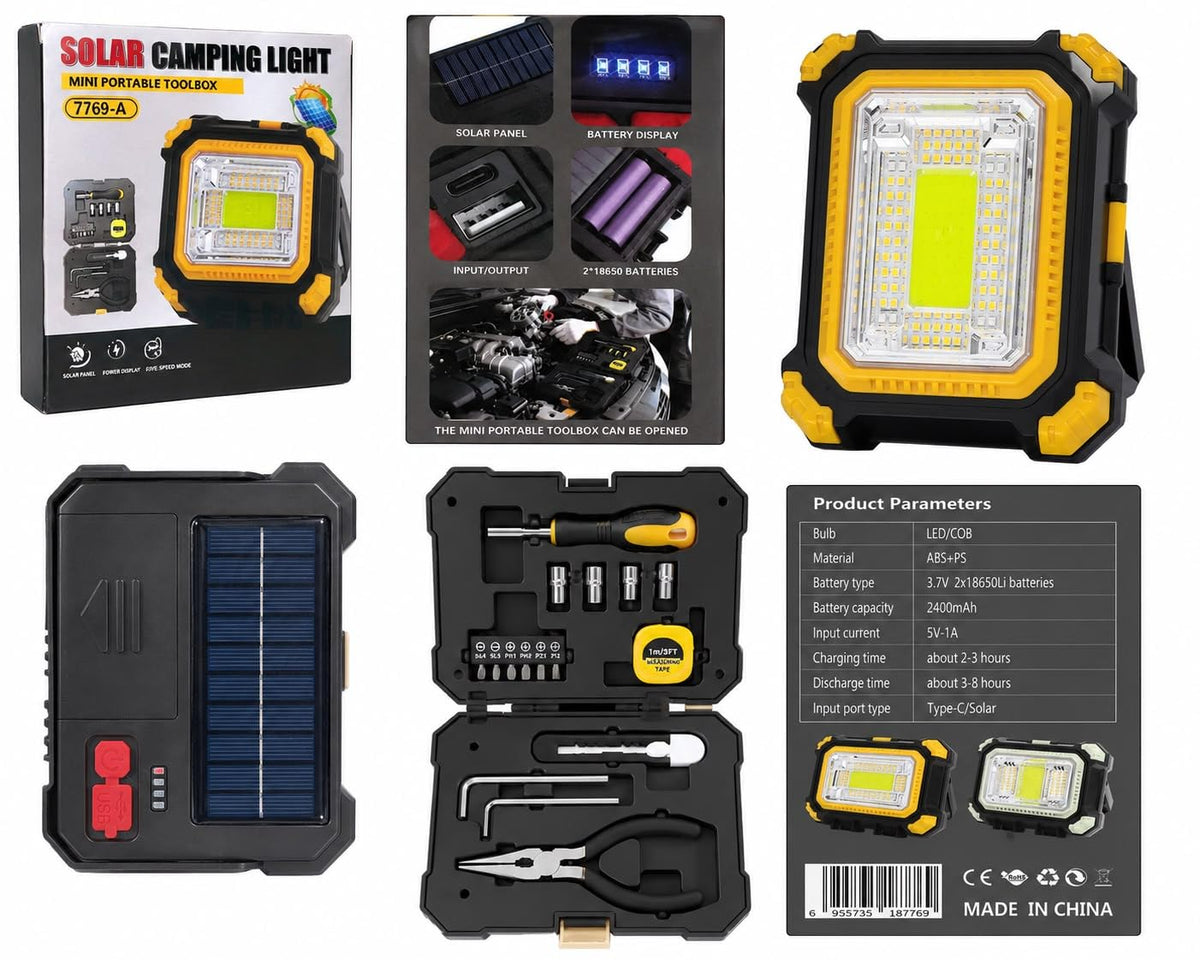 Solar Camping Light Toolbox – Lighting Torches