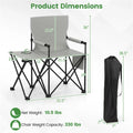 Oversized Foldable Camping Chair With Side Table Cup Holder 330 Lbs Capacity For Outdoor Use