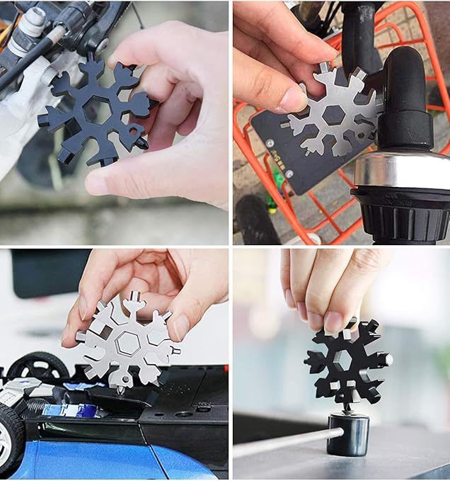 8-in-1 Snowflake Multi-Tool Keychain – Keychains Small Accessories