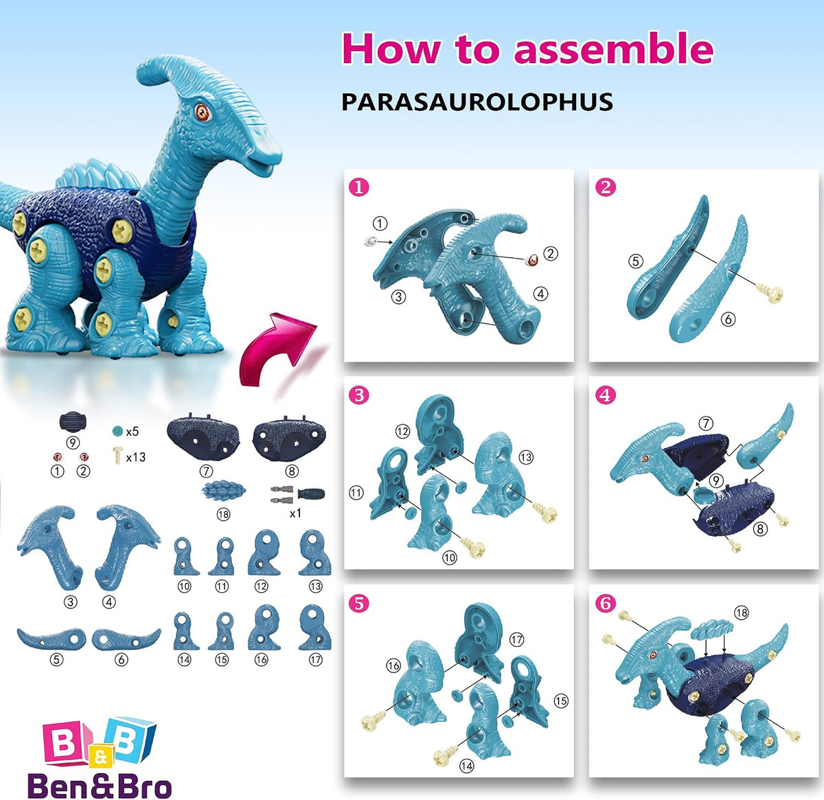 DIY Take-Apart Dinosaur Toy – Pretend Play Toys