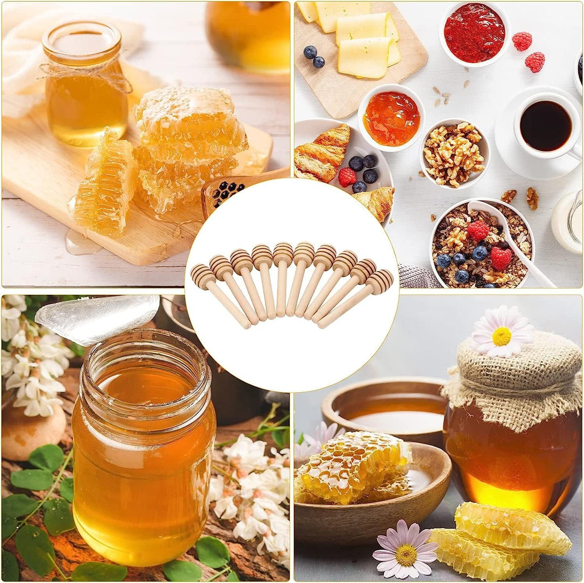 Bamboo Honey Spoon Set – Home & Kitchen