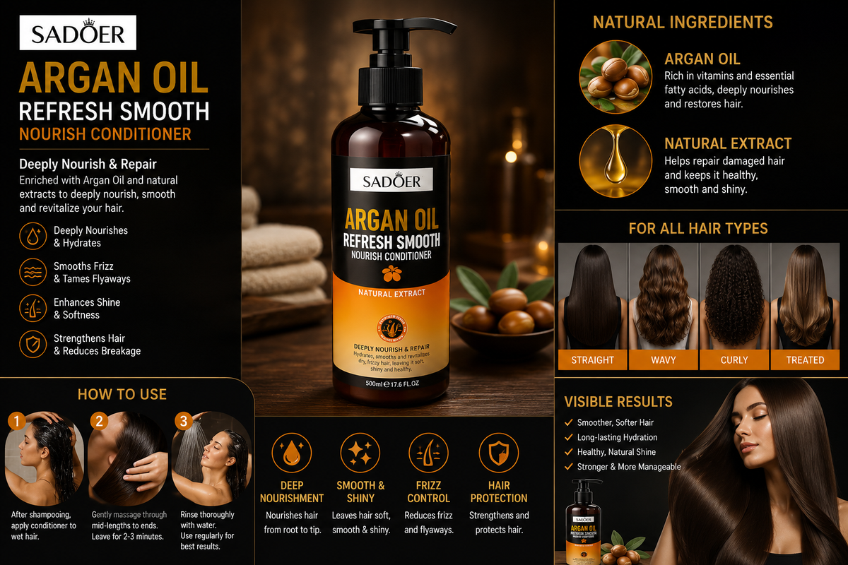 SADOER Argan Oil Refresh Smooth Conditioner – Beauty & Personal Care