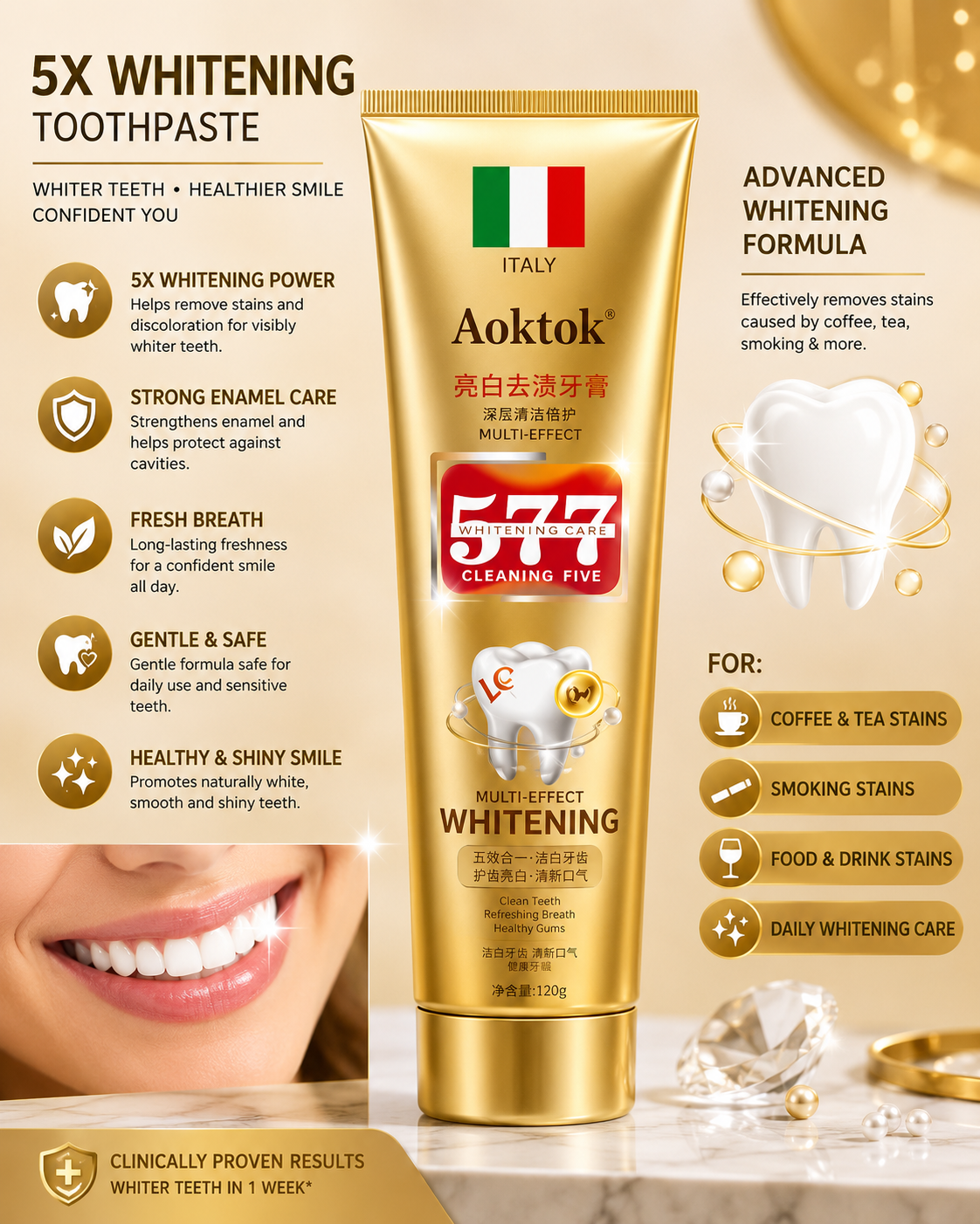 Aoktok - Dual Effect Whitening Toothpaste – Skincare Face Care