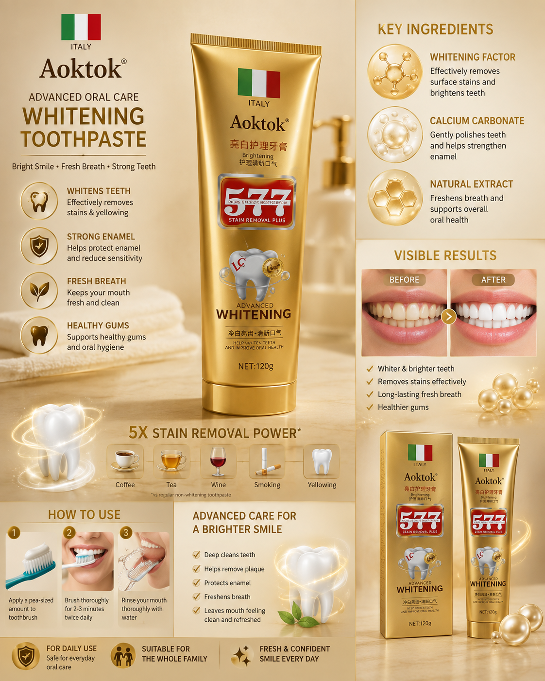 Aoktok - Dual Effect Whitening Toothpaste – Skincare Face Care