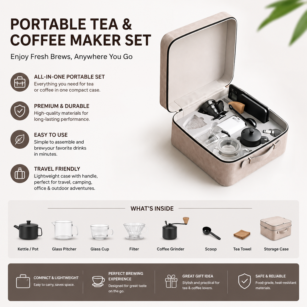 Portable Coffee Brewing Travel Kit – Tea Coffee Drinkware