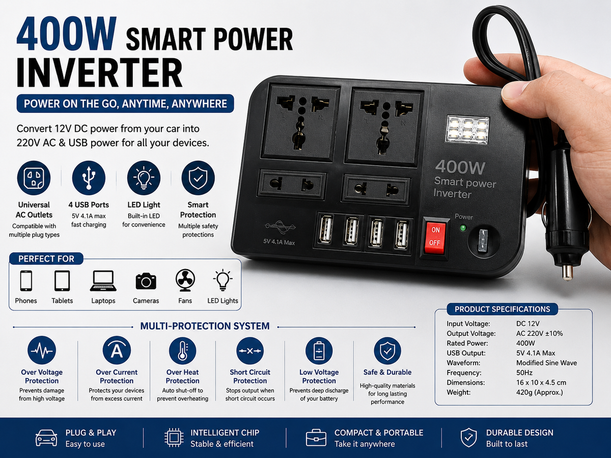 Multi-Port Smart Power Inverter – Power Charging