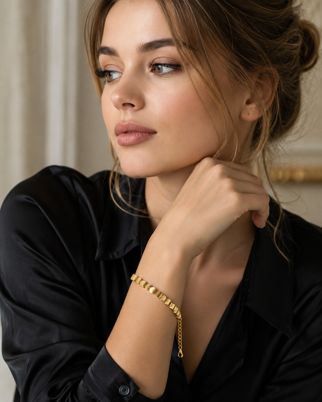 Geometric Gold Link Bracelet – Jewelry Watches