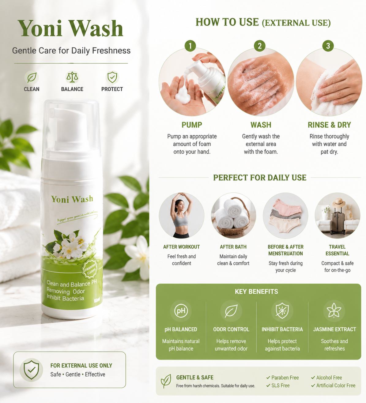 Jasmine Foaming Yoni Wash – Lifestyle Accessories