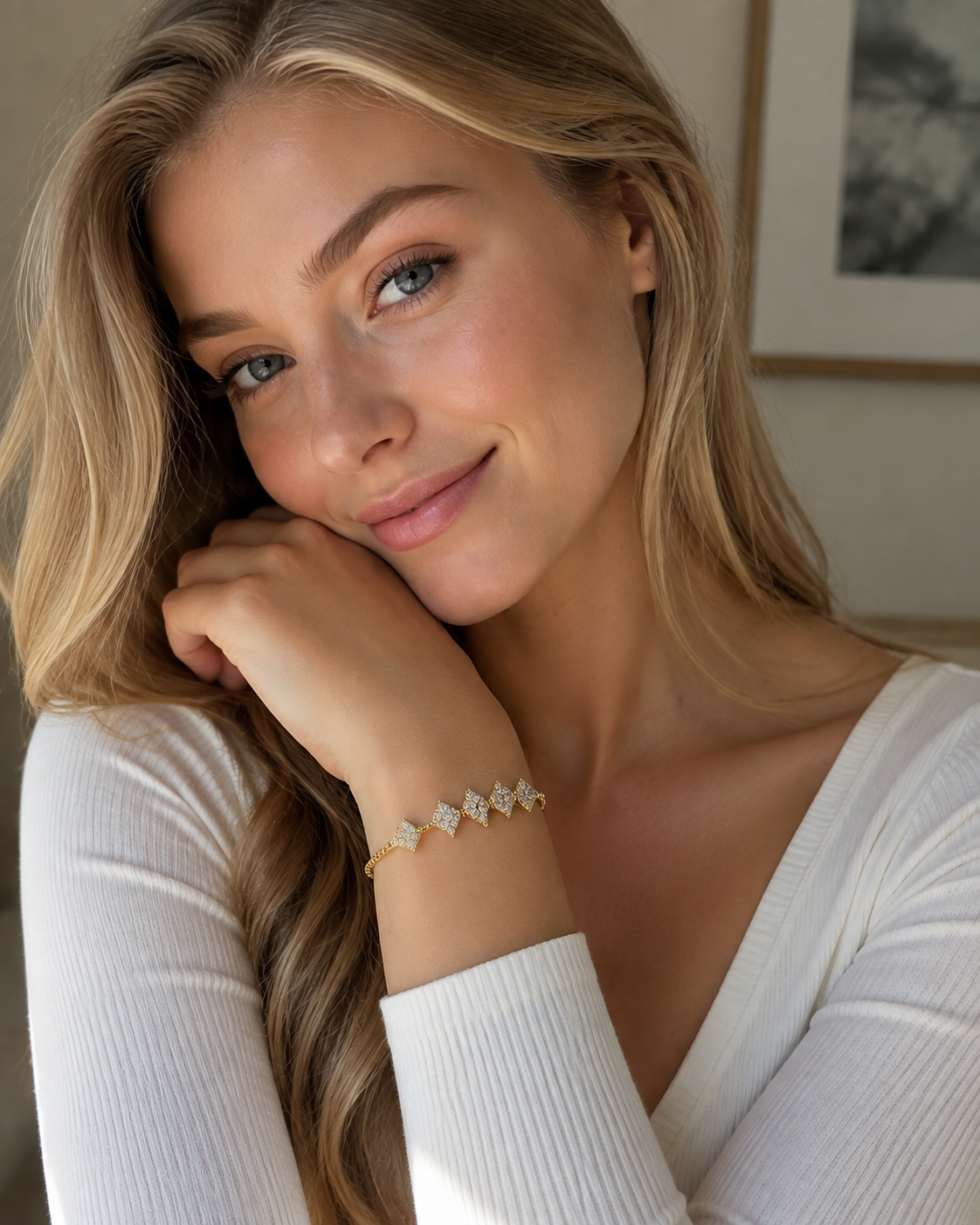 Elegant Gold Crystal Bracelet – Jewelry Watches