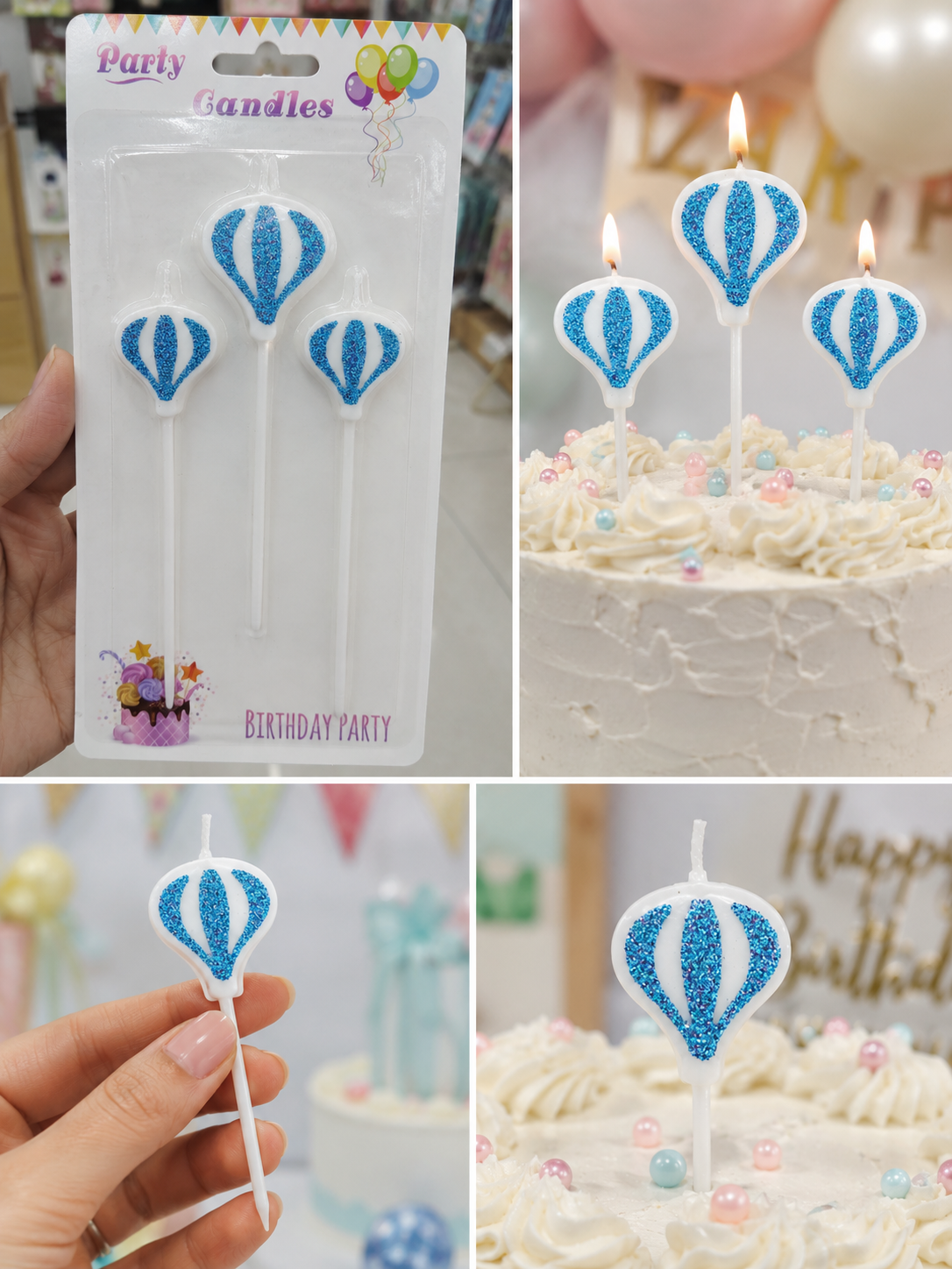 Glitter Balloon Cake Candles – Kids & Baby