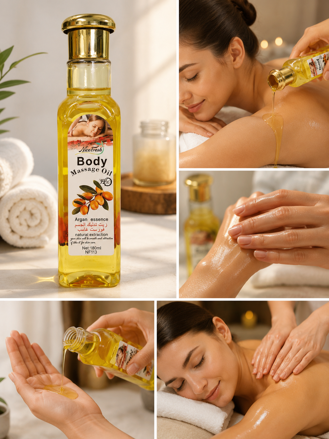 NiceFresh Argan Massage Oil – Massage Recovery