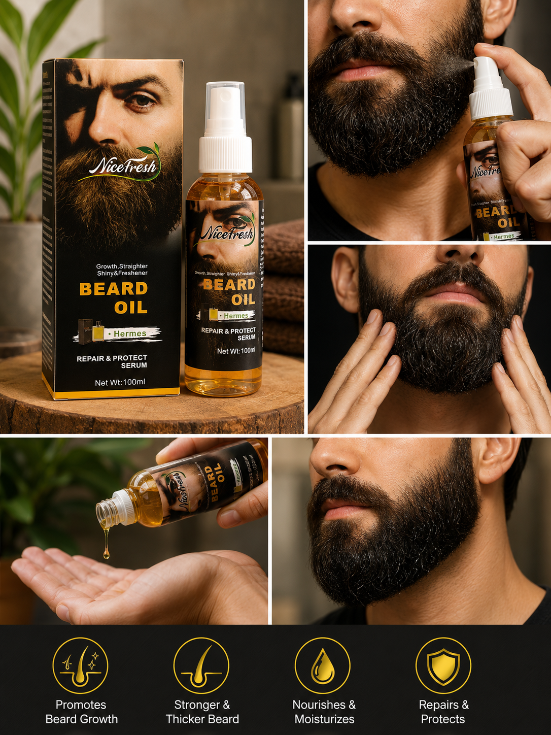 NiceFresh Beard Growth Oil – Lifestyle Accessories