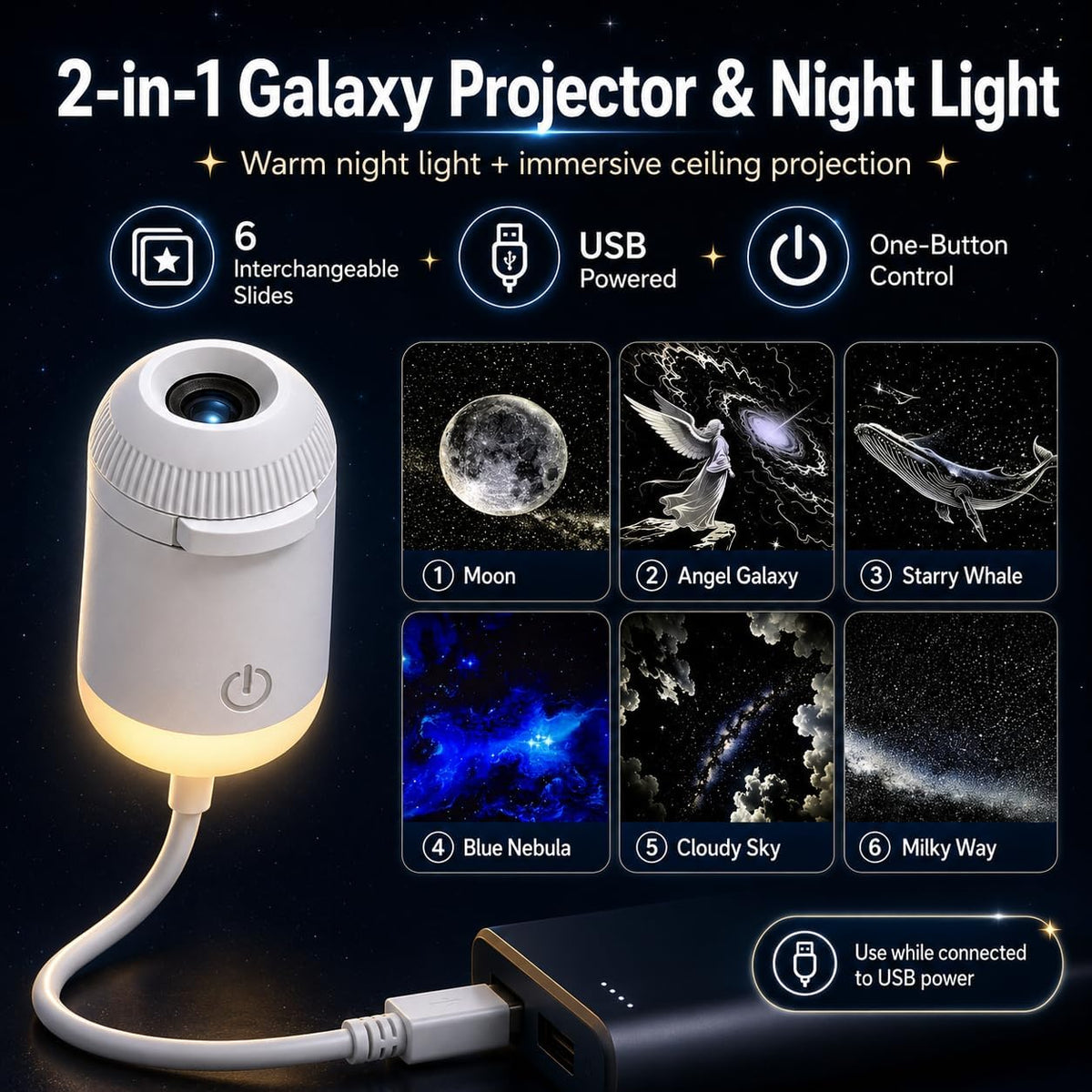 Portable Mini USB Starry Sky Projection Lamp – Lifestyle Accessories