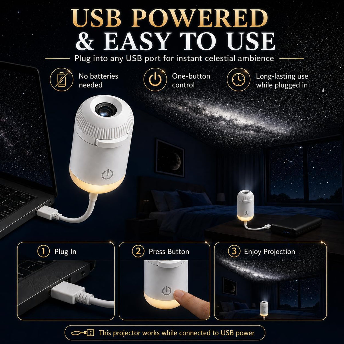 Portable Mini USB Starry Sky Projection Lamp – Lifestyle Accessories