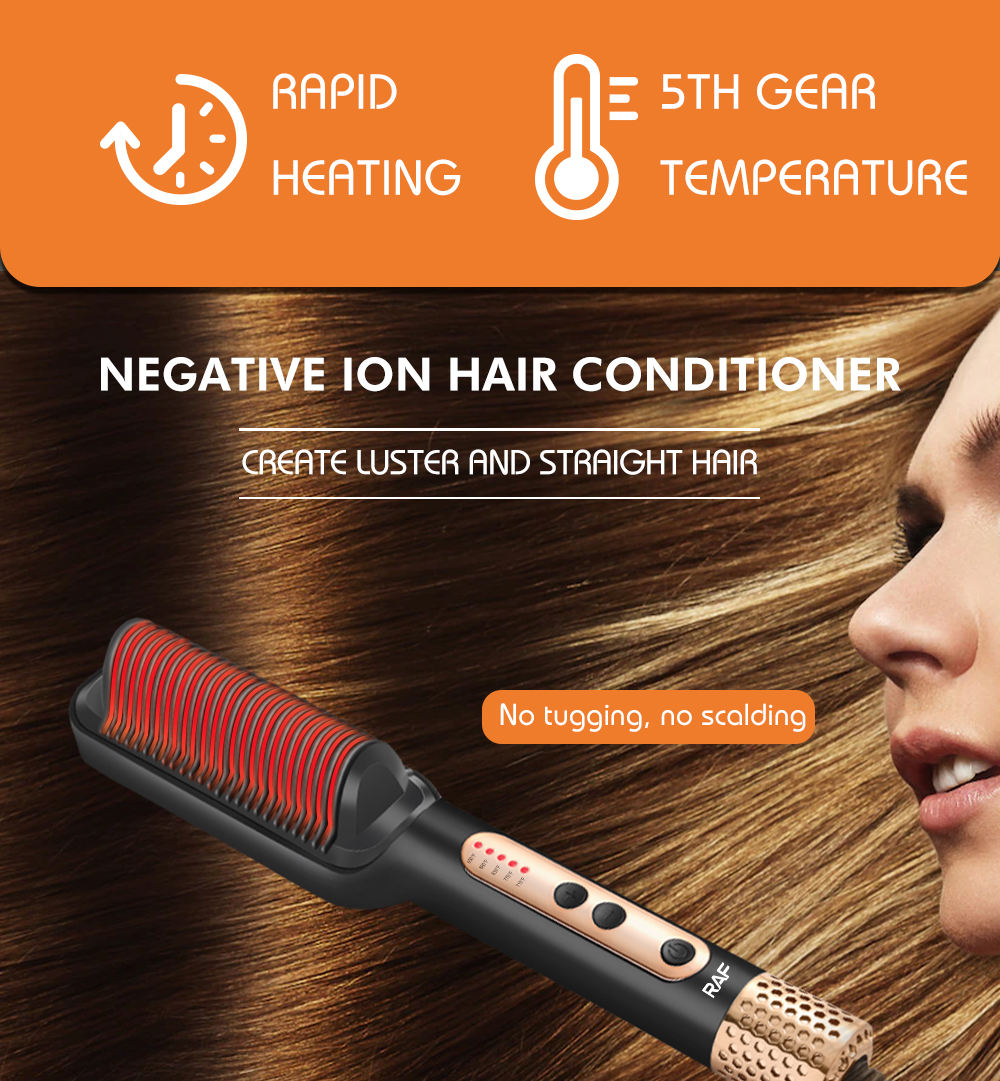 RAF Hair Straightener Brush – Hair Care Styling