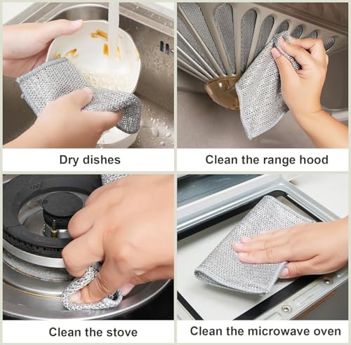 Metallic Mesh Dish Cloth – Home & Kitchen