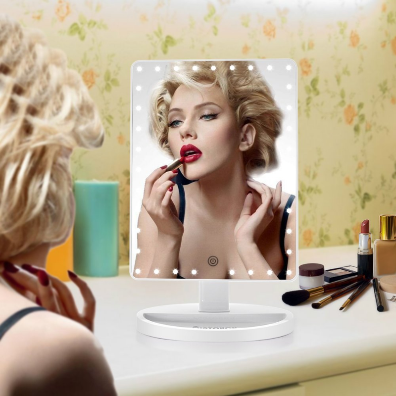 Large LED Makeup Mirror | 360° Rotating Light