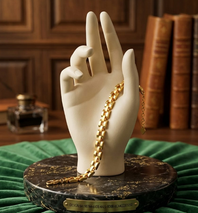 Gold Brick Link Bracelet