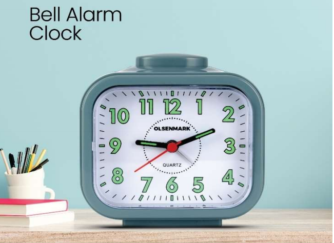 Bell Alarm Clock – Silent Twin Bell Quartz Clock for Heavy Sleepers