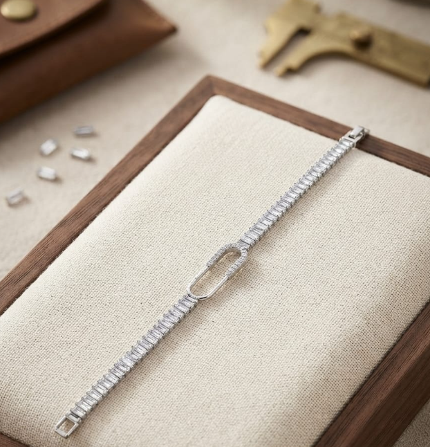 Baguette Paperclip Bracelet – Jewelry Watches